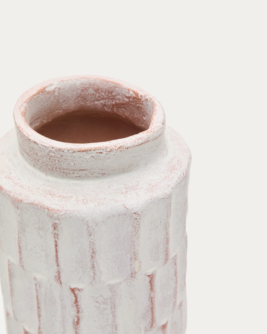 Arisa white, papier mâché vase, 22 cm