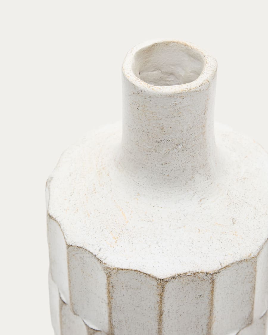 Arisa white, papier mâché vase, 41 cm