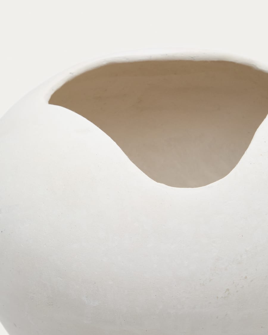Mimum, white papier mâché vase, 32.5 cm