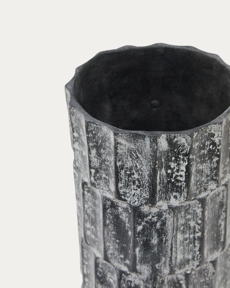 Arisa black, papier mâché vase, 31 cm