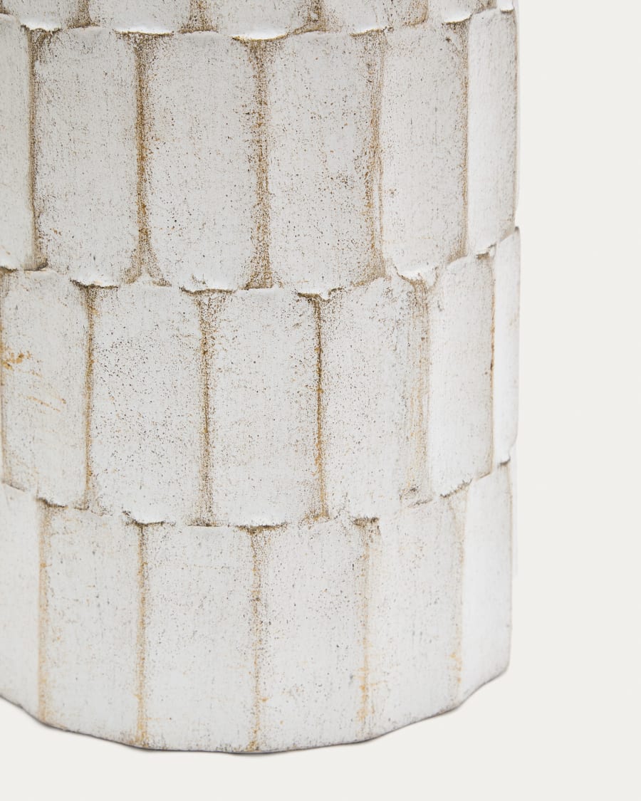 Arisa white, papier mâché vase, 41 cm
