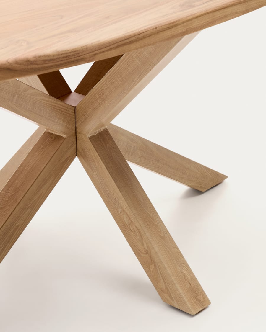 Argo oval table in solid acacia wood and wood-effect steel legs Ø 200 100 cm