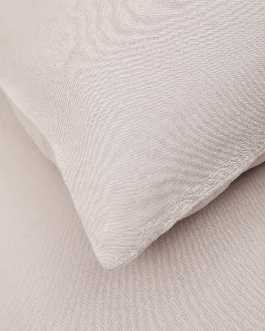 Set Simmel Bezüge für Bettdecke und Kopfkissen aus Baumwolle und Leinen Farbe grau für Bett von 90 cm
