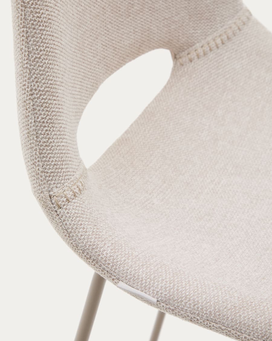 Zahara beige stool with steel in a beige finish, height 76 cm