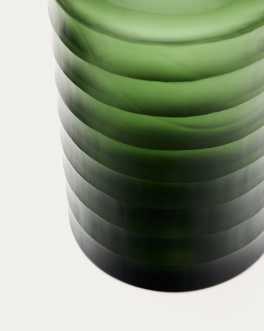Bunce green, recycled-glass vase, 19.5 cm