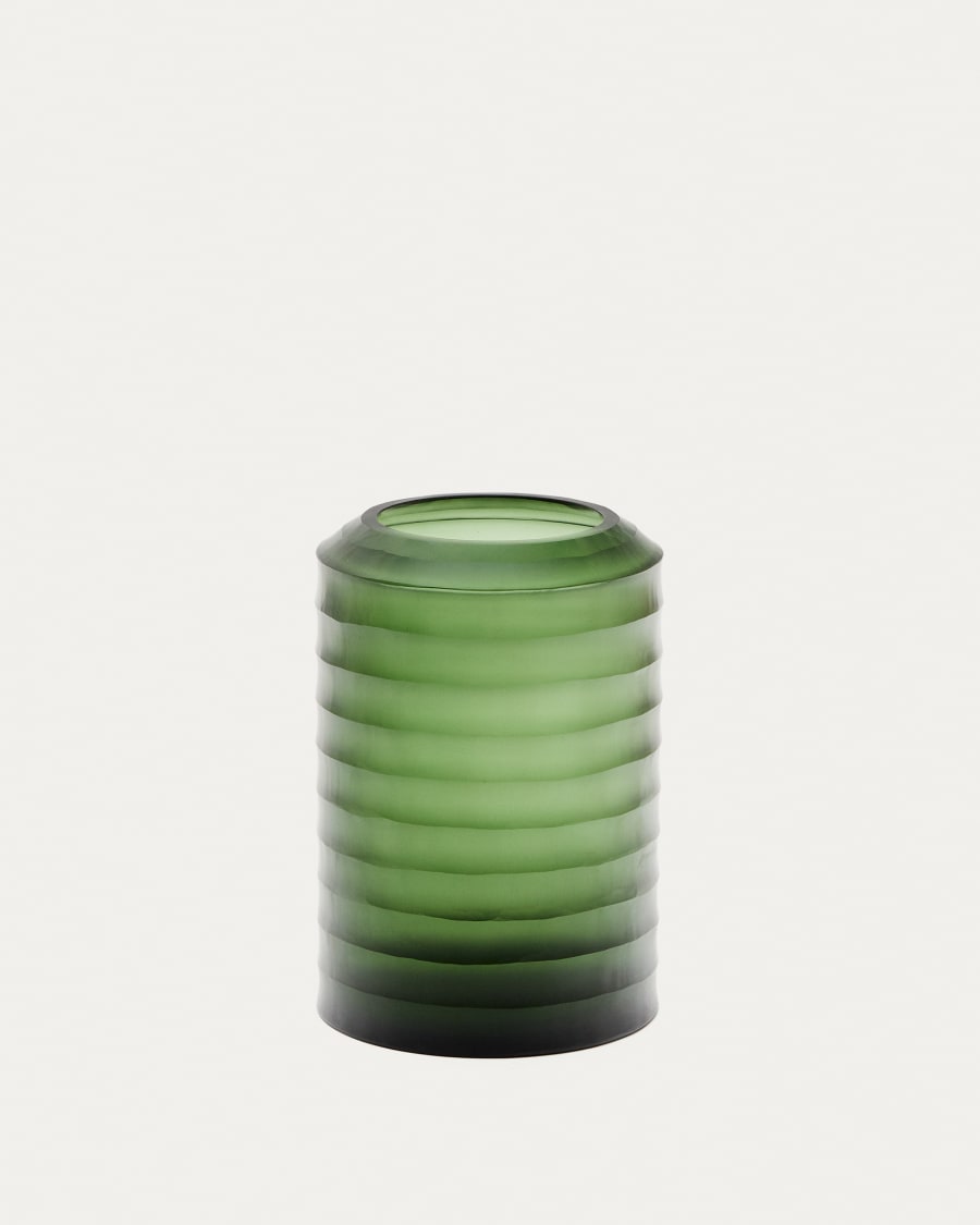 Bunce green, recycled-glass vase, 25 cm