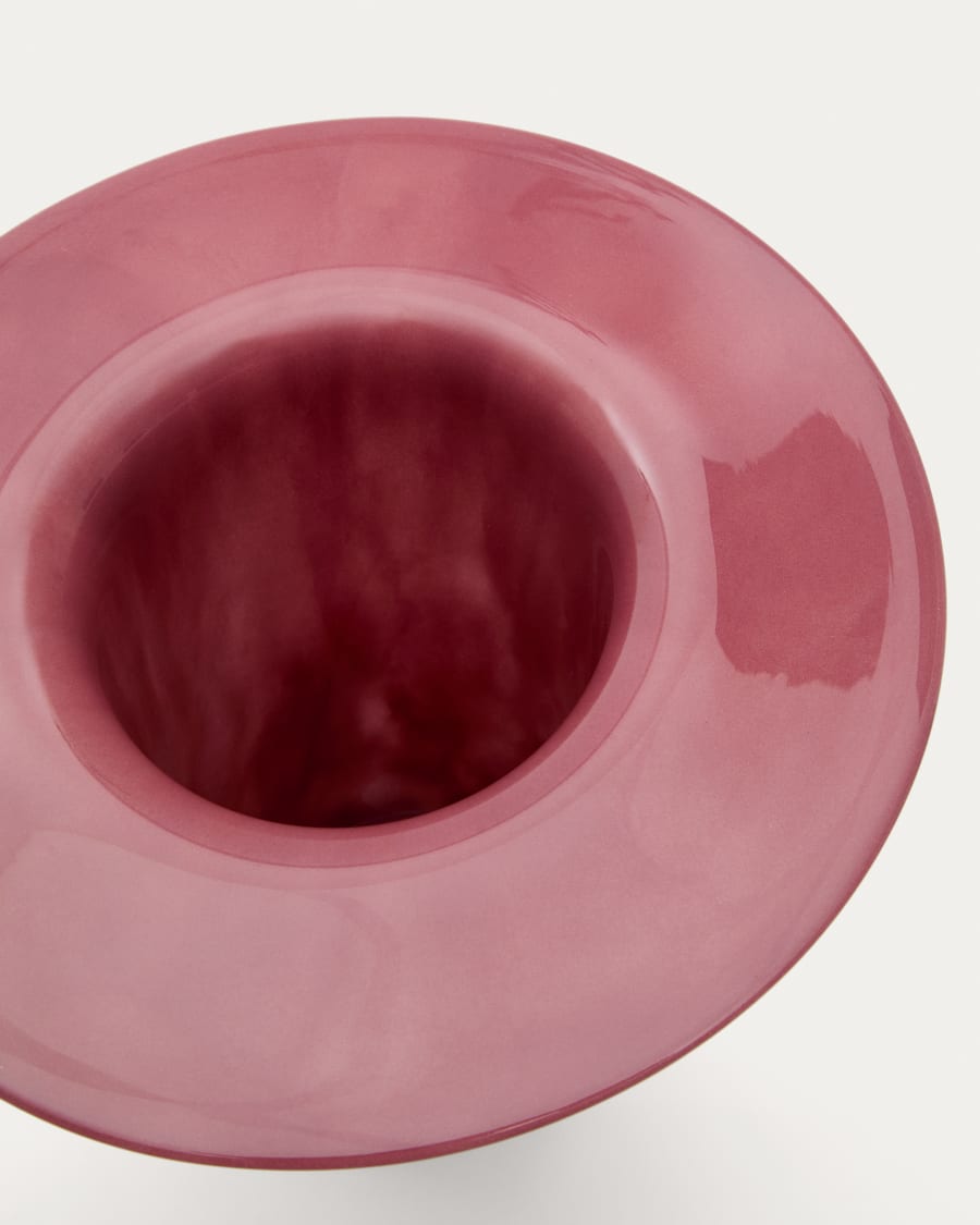 Kelse pink glass vase, 28 cm