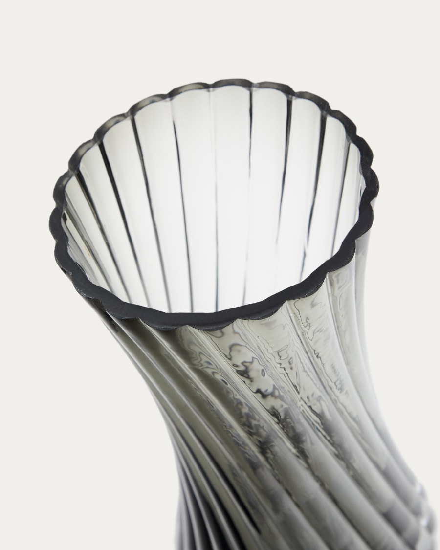 Arep grey glass vase, 22.5 cm