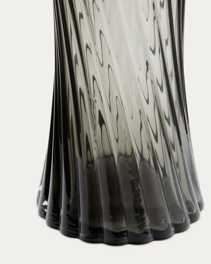 Arep grey glass vase, 28 cm