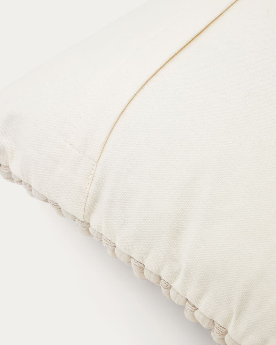 Mascarell cushion cover in white cotton and polyester, 30 x 50 cm