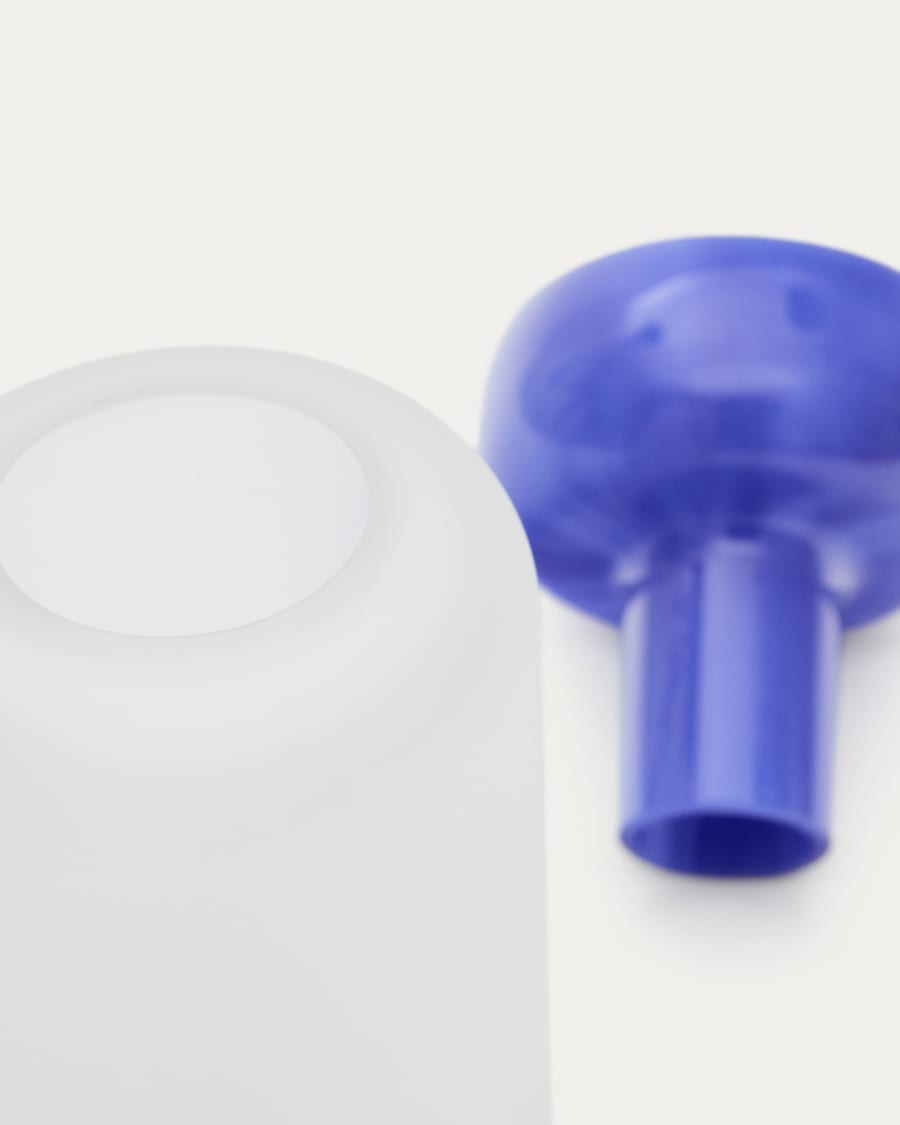 Kelse transparent and blue glass vase, 30.5 cm