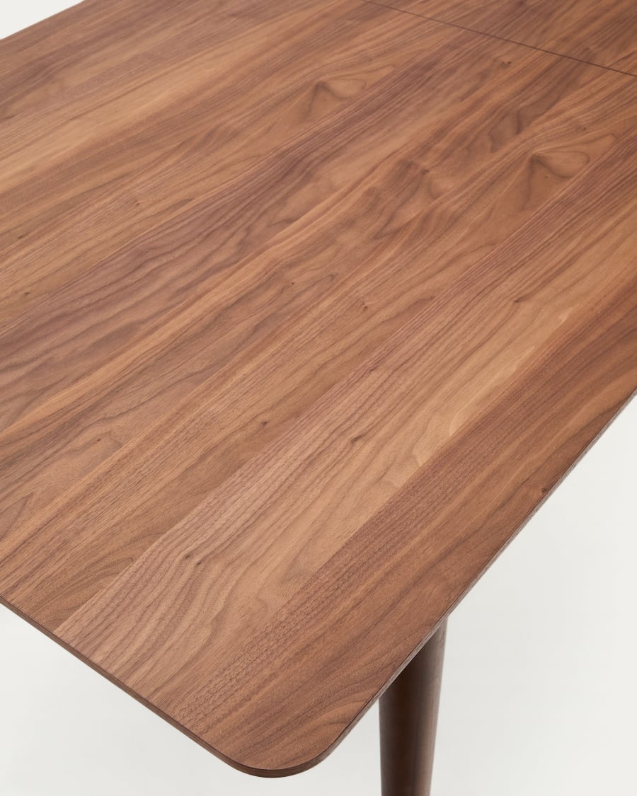 Elan extendable table in veneer and solid walnut wood 200 (260) x 100 cm FSC Mix Credit