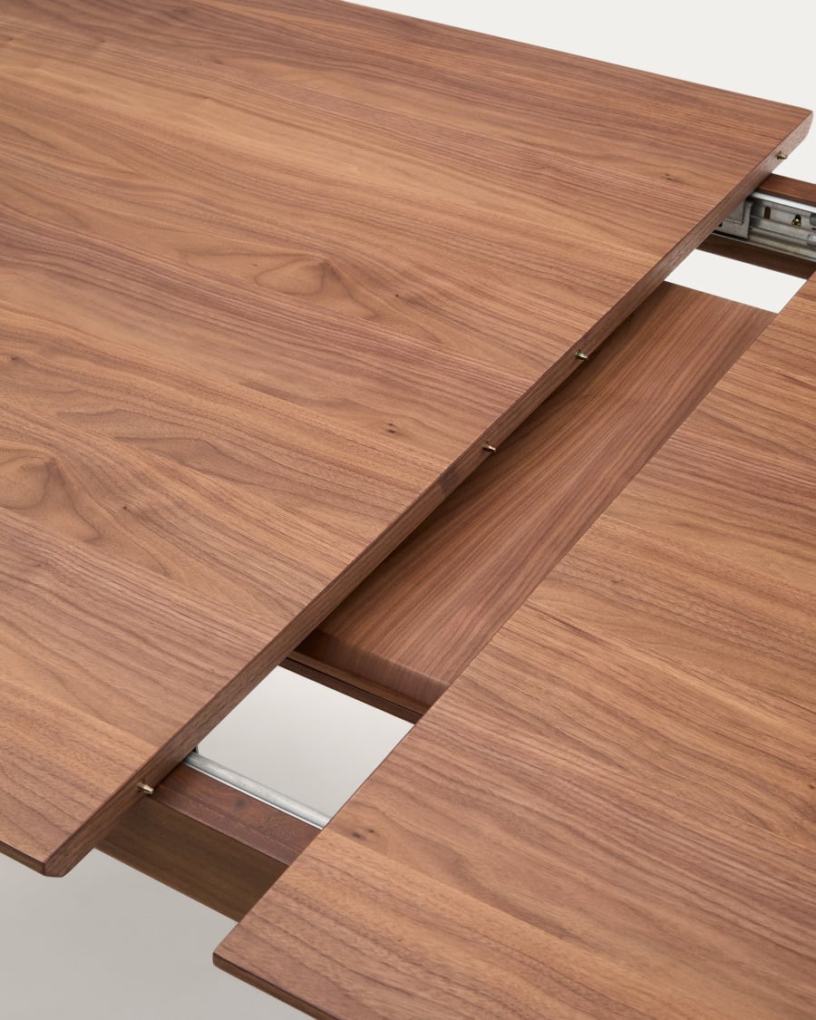 Elan extendable table in veneer and solid walnut wood 200 (260) x 100 cm FSC Mix Credit