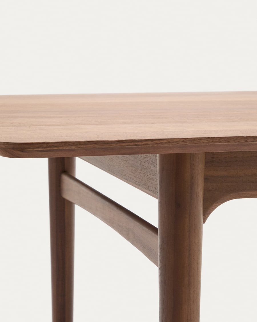 Elan extendable table in veneer and solid walnut wood 200 (260) x 100 cm FSC Mix Credit
