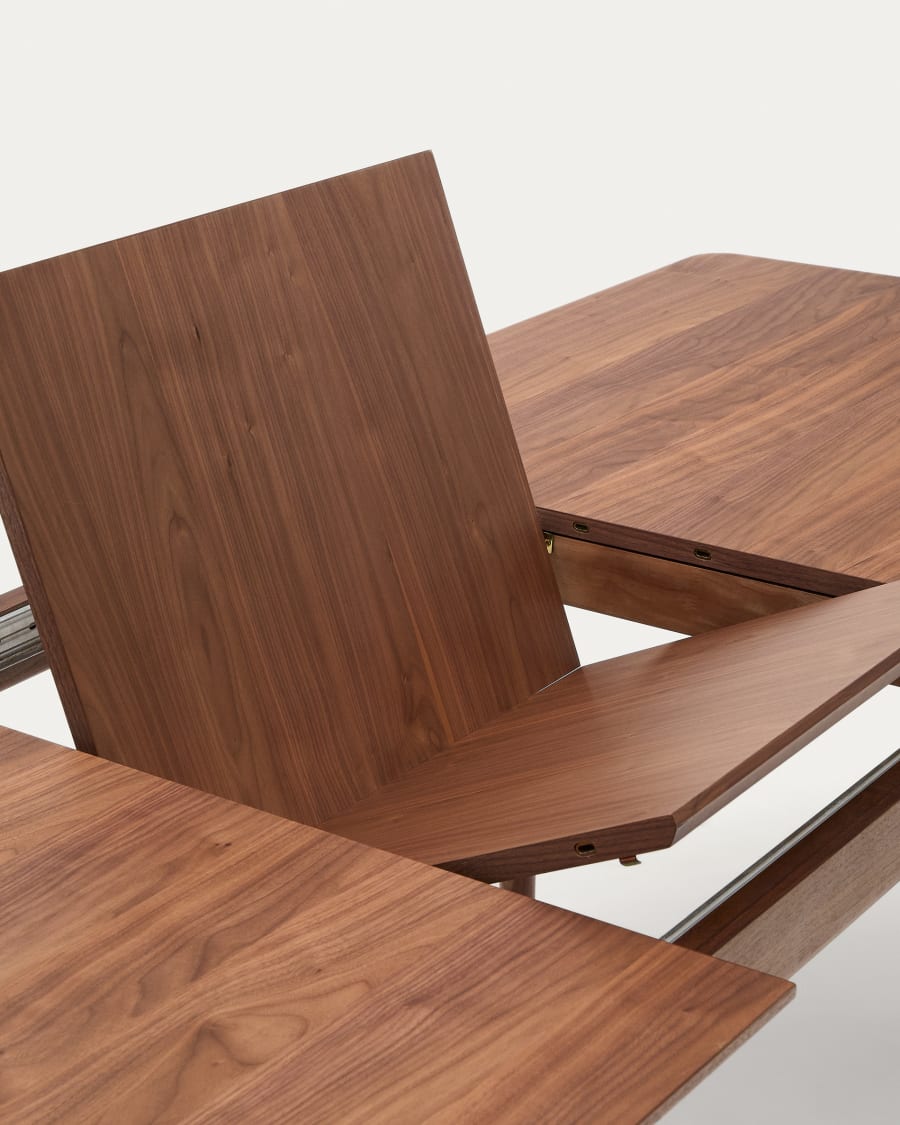 Elan extendable table in veneer and solid walnut wood 200 (260) x 100 cm FSC Mix Credit