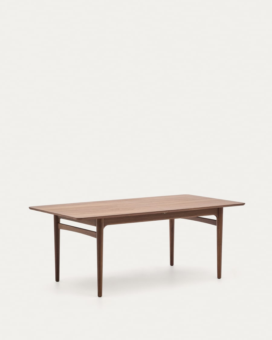 Elan extendable table in veneer and solid walnut wood 200 (260) x 100 cm FSC Mix Credit
