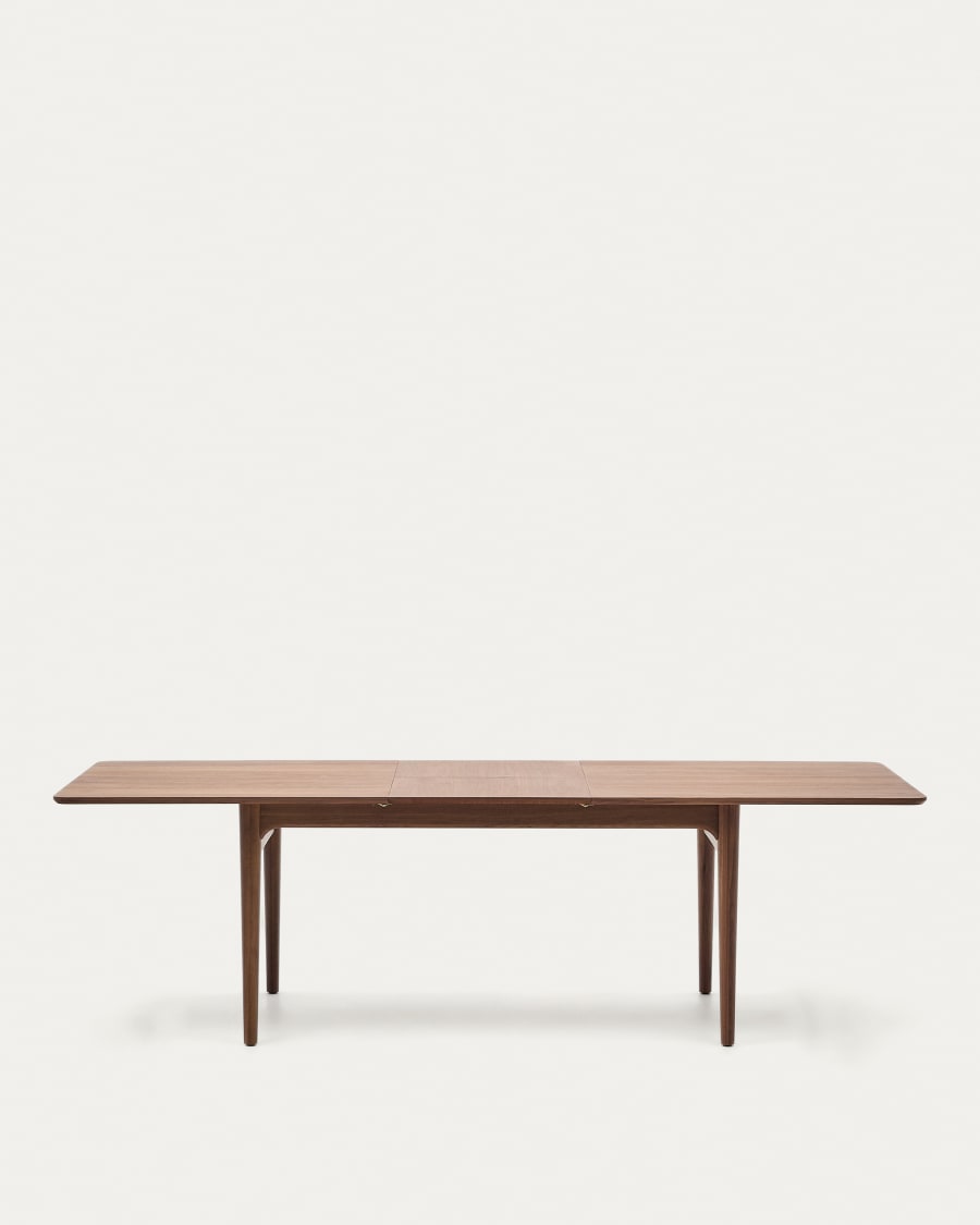 Elan extendable table in veneer and solid walnut wood 200 (260) x 100 cm FSC Mix Credit