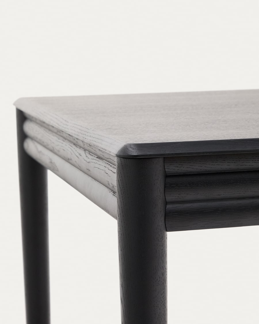 Lenon extending table in black oak veneer and solid oak 160(200)x90cm FSC Mix Credit