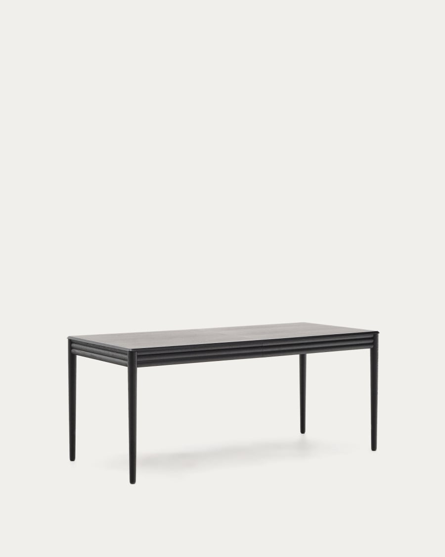 Lenon extending table in black oak veneer and solid oak 160(200)x90cm FSC Mix Credit