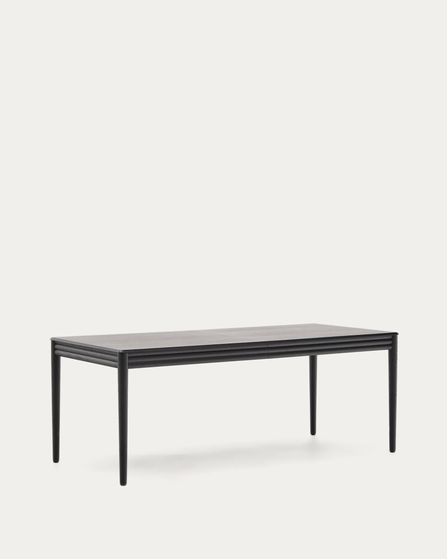 Lenon extending table in black oak veneer and solid oak 200(280)x90cm FSC Mix Credit