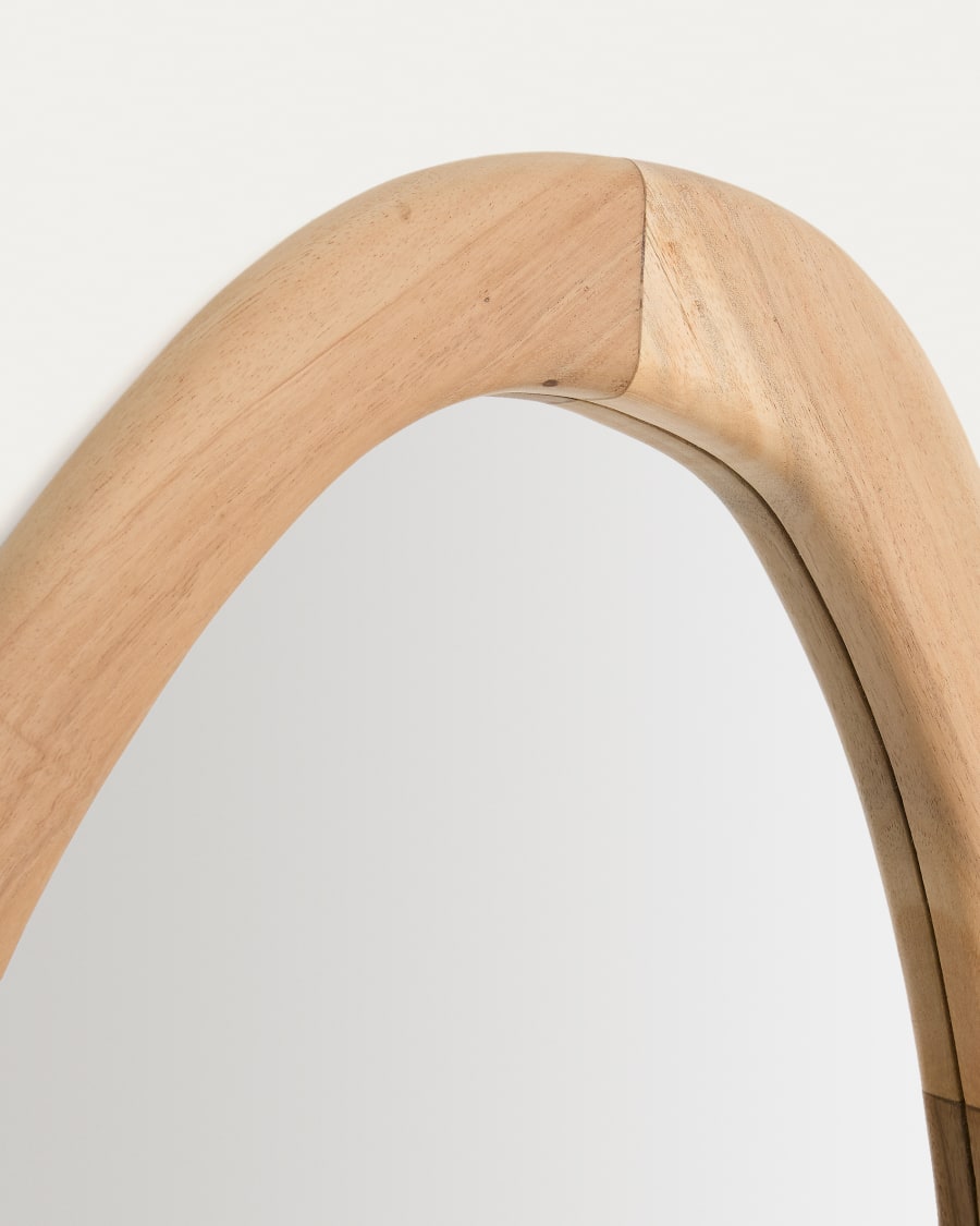Selem mungur wood mirror with natural finish 60 x 107 cm