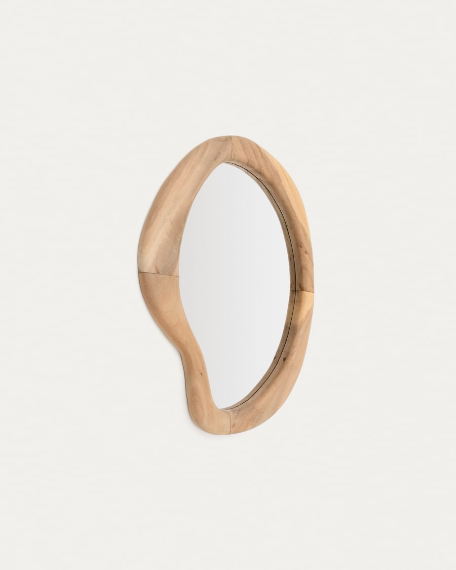 Selem mungur wood mirror with natural finish 68 x 44 cm