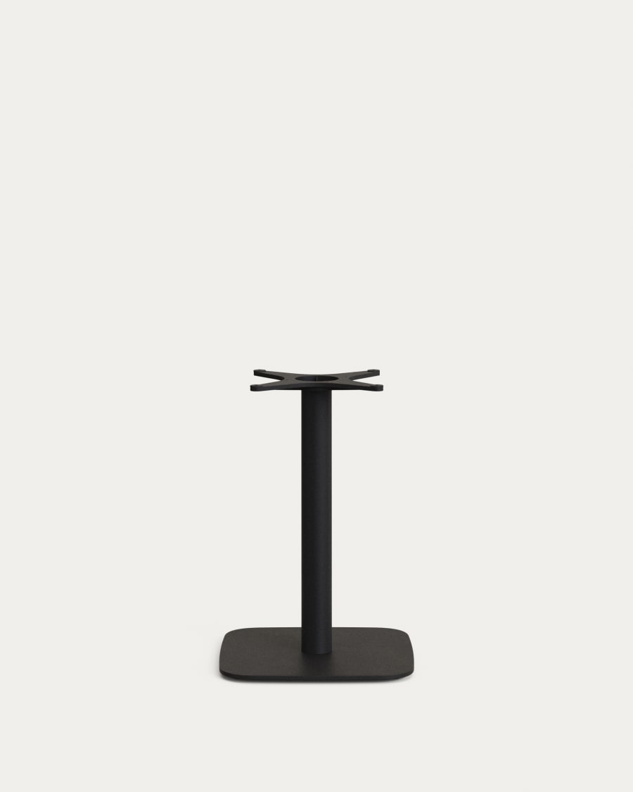 Saura Bar Table in black painted metal with a white terrazzo top,  70 x 70 x 70 cm