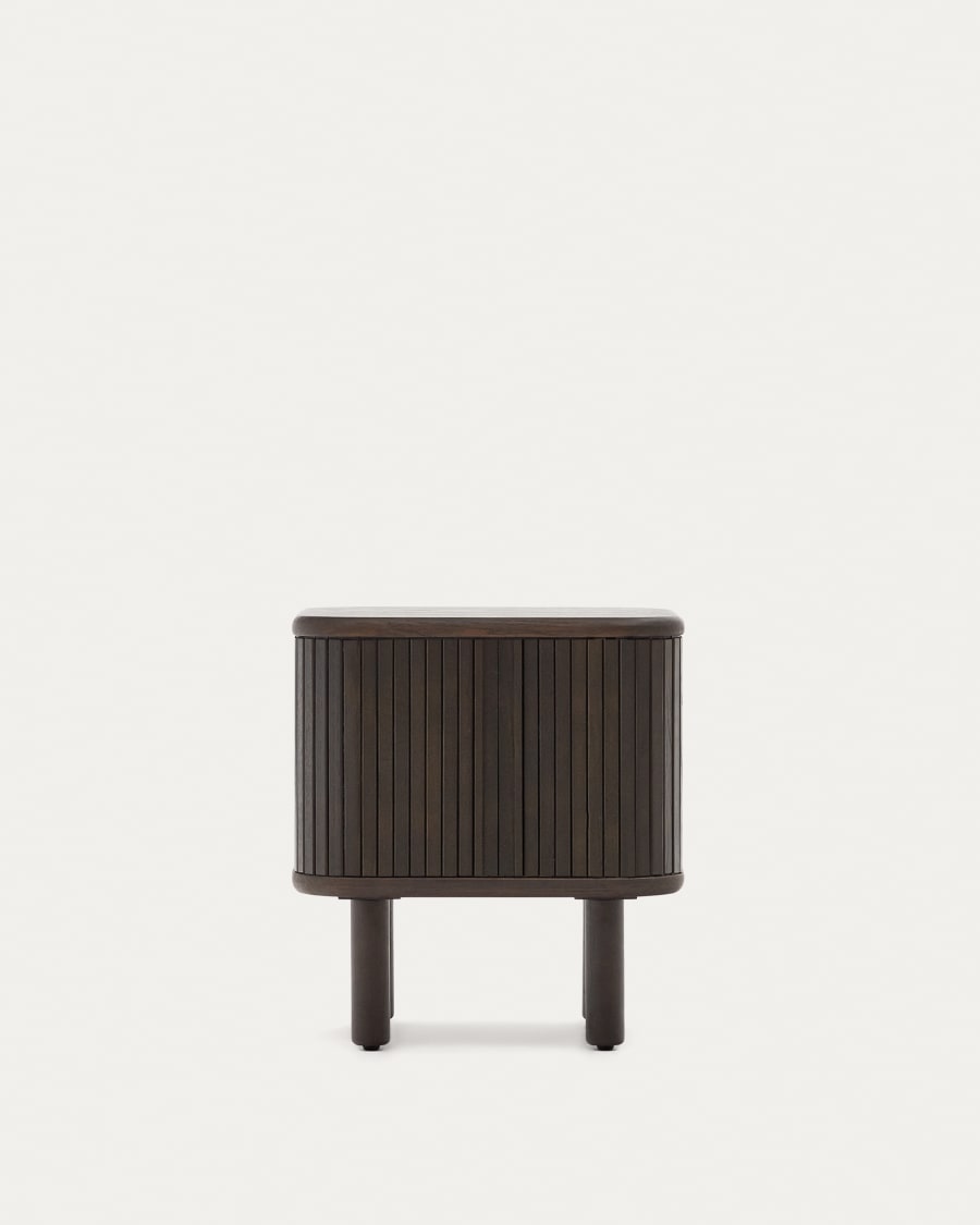 Mailen bedside table in ash veneer with a dark finish 50 x 55 cm