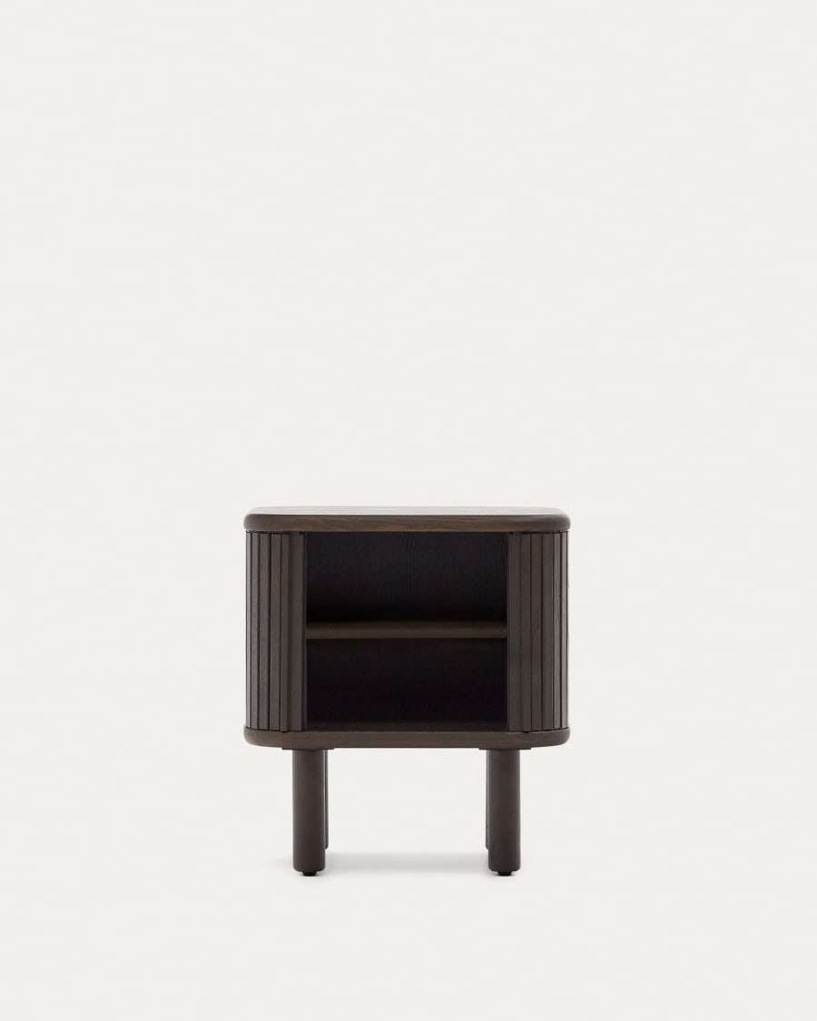 Mailen bedside table in ash veneer with a dark finish 50 x 55 cm