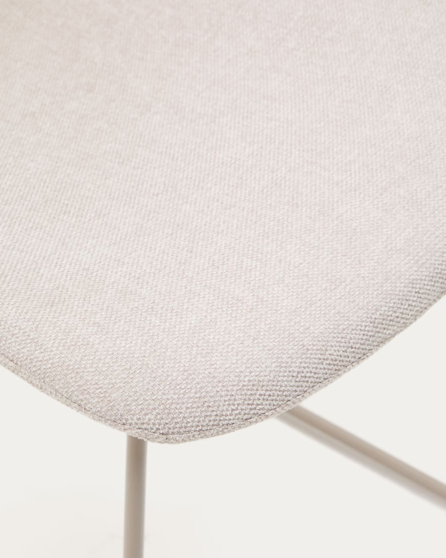 Zahara chair in beige with steel legs in a beige finish