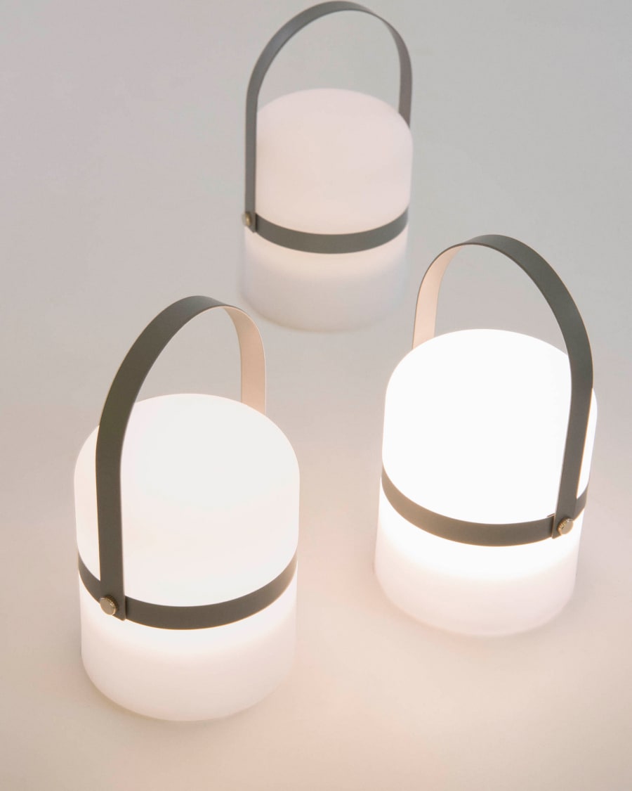 Ridley mini LED table lamp in pink polyethylene