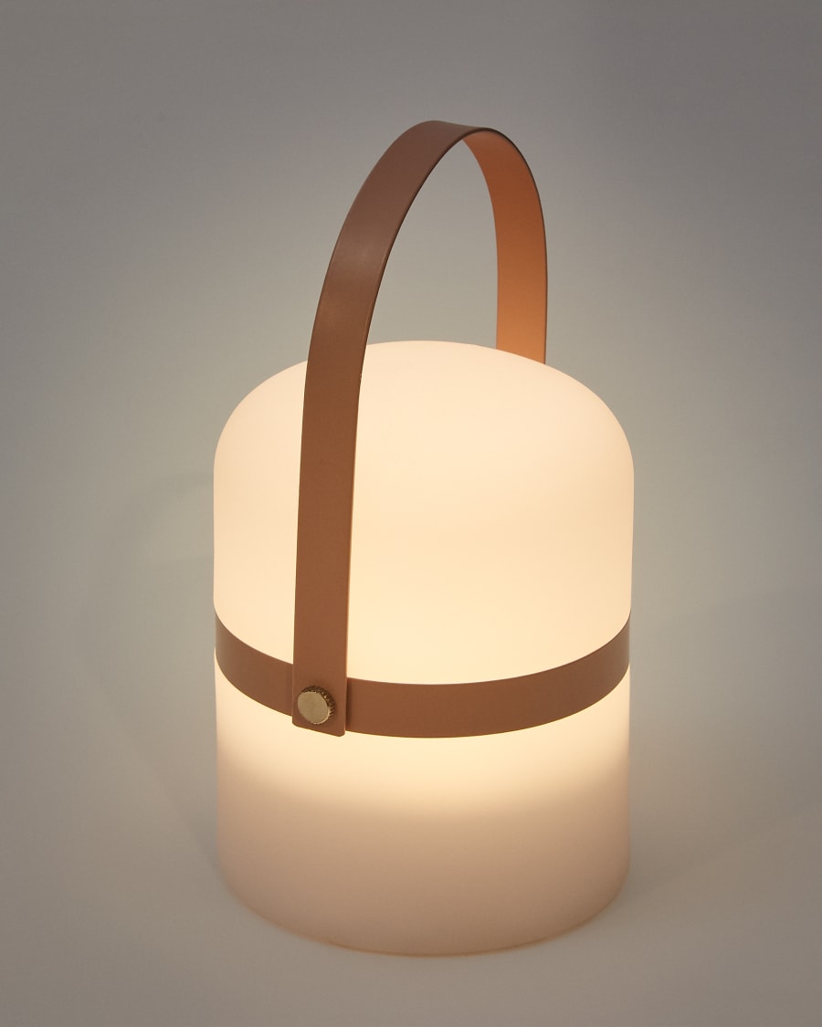 Ridley mini LED table lamp in pink polyethylene