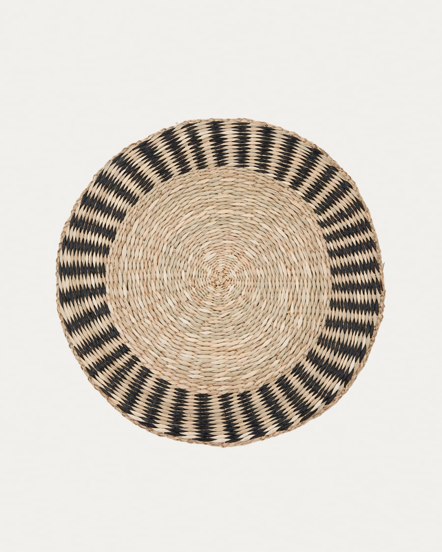 Arta 2er Tischset aus Naturfasern mit naturfarbenem und schwarzem Finish Ø 35 cm