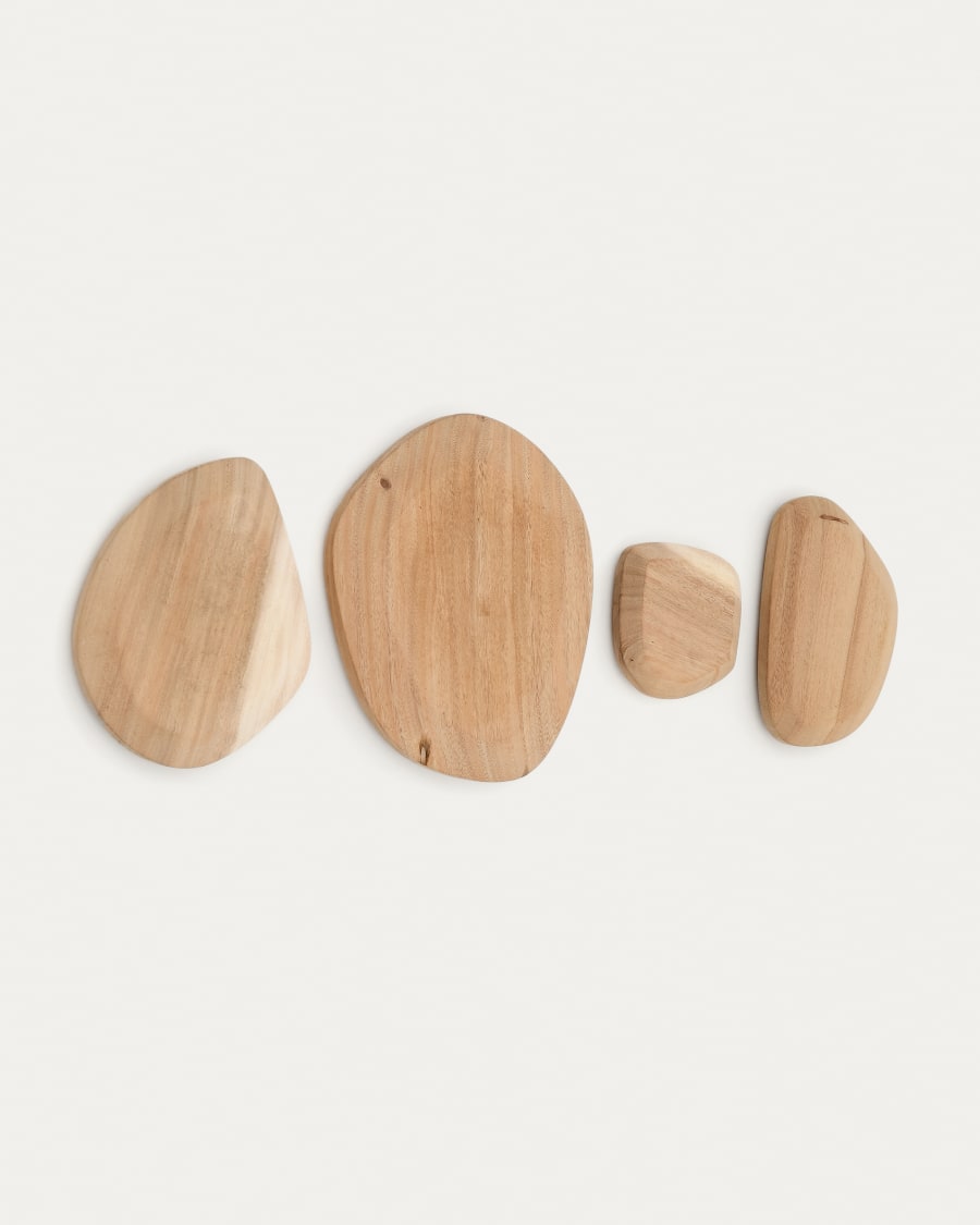 Selem Set of 4 mungur wood wall panels