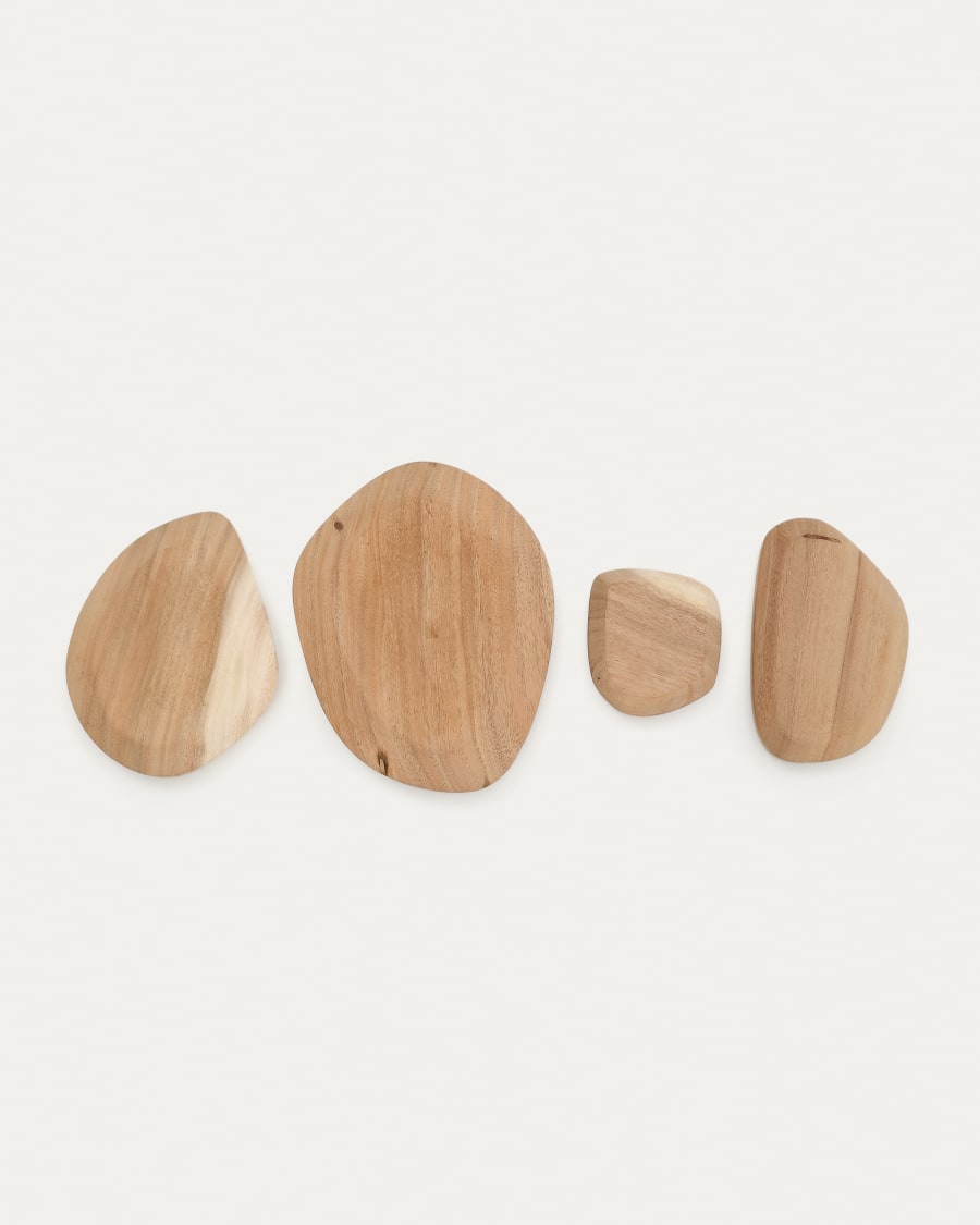 Selem Set of 4 mungur wood wall panels