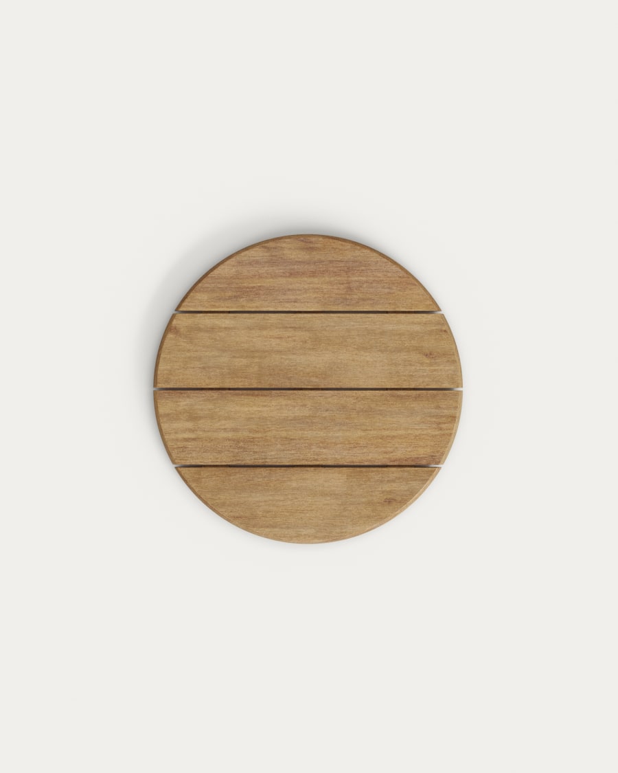 Saura coffee table with white terrazzo and natural acacia top, 32 x Ø55 cm FSC 100%