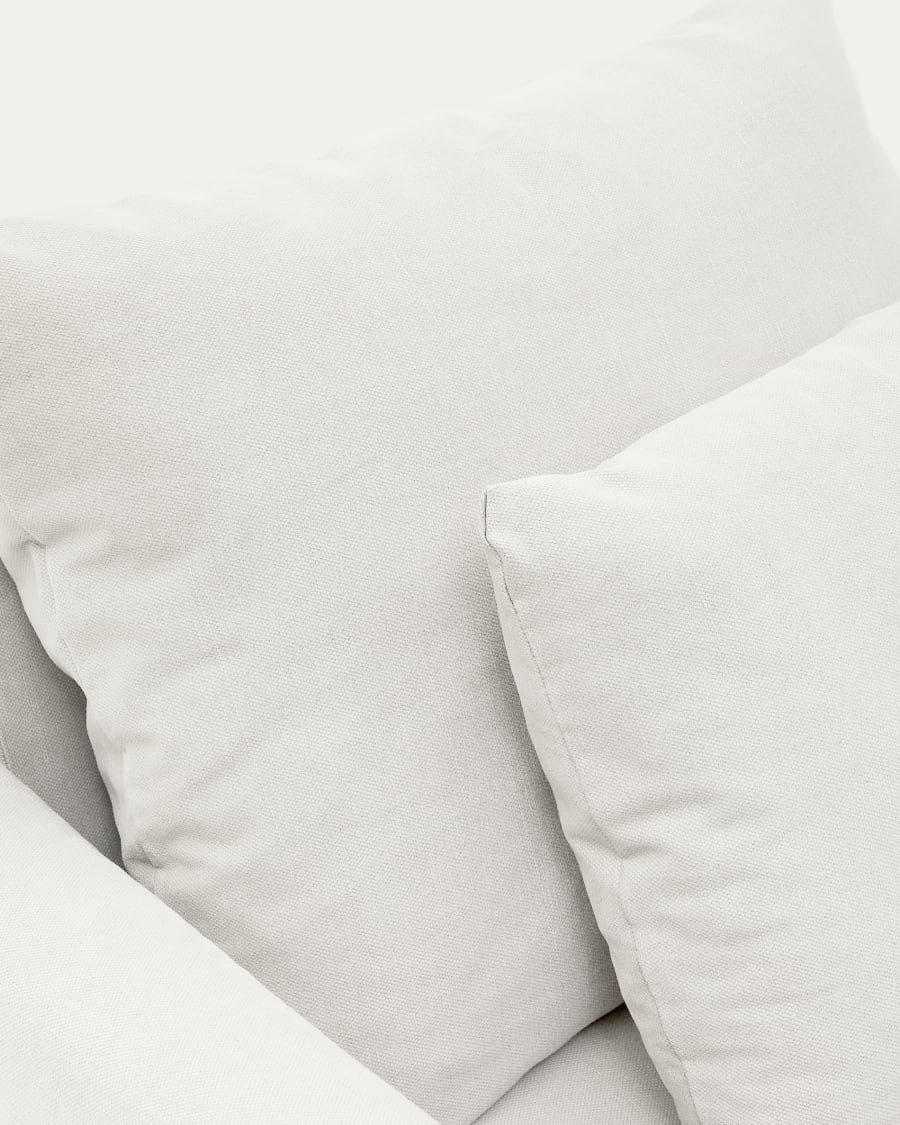 Nora armchair with a removable cover and ecru linen and cotton cushion 92 cm