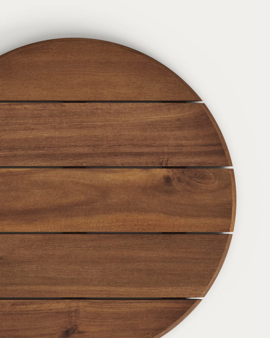 Saura round table top made of acacia wood in a walnut finish, Ø70 cm FSC 100%