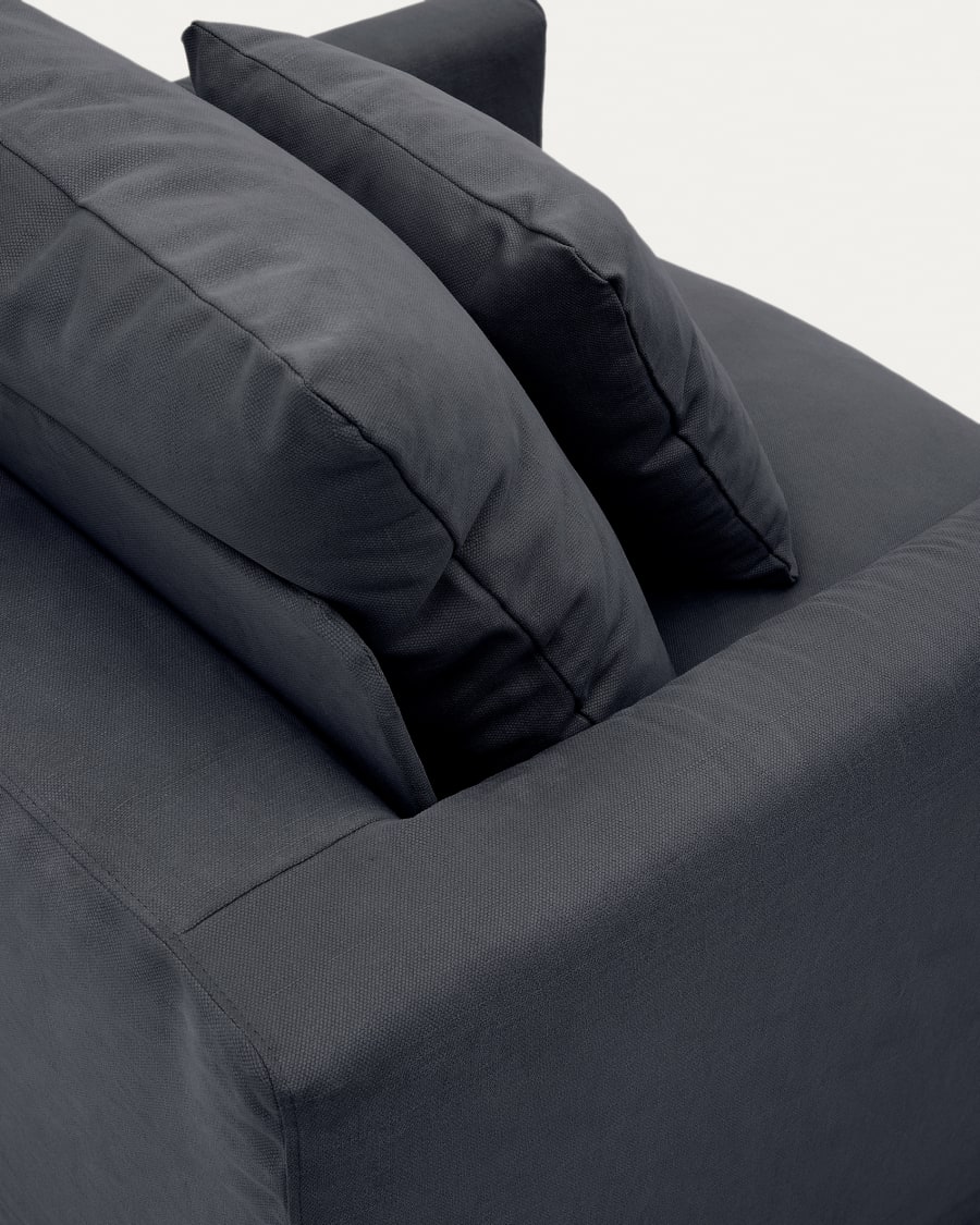 Nora armchair cover in anthracite grey linen and cotton 92 cm