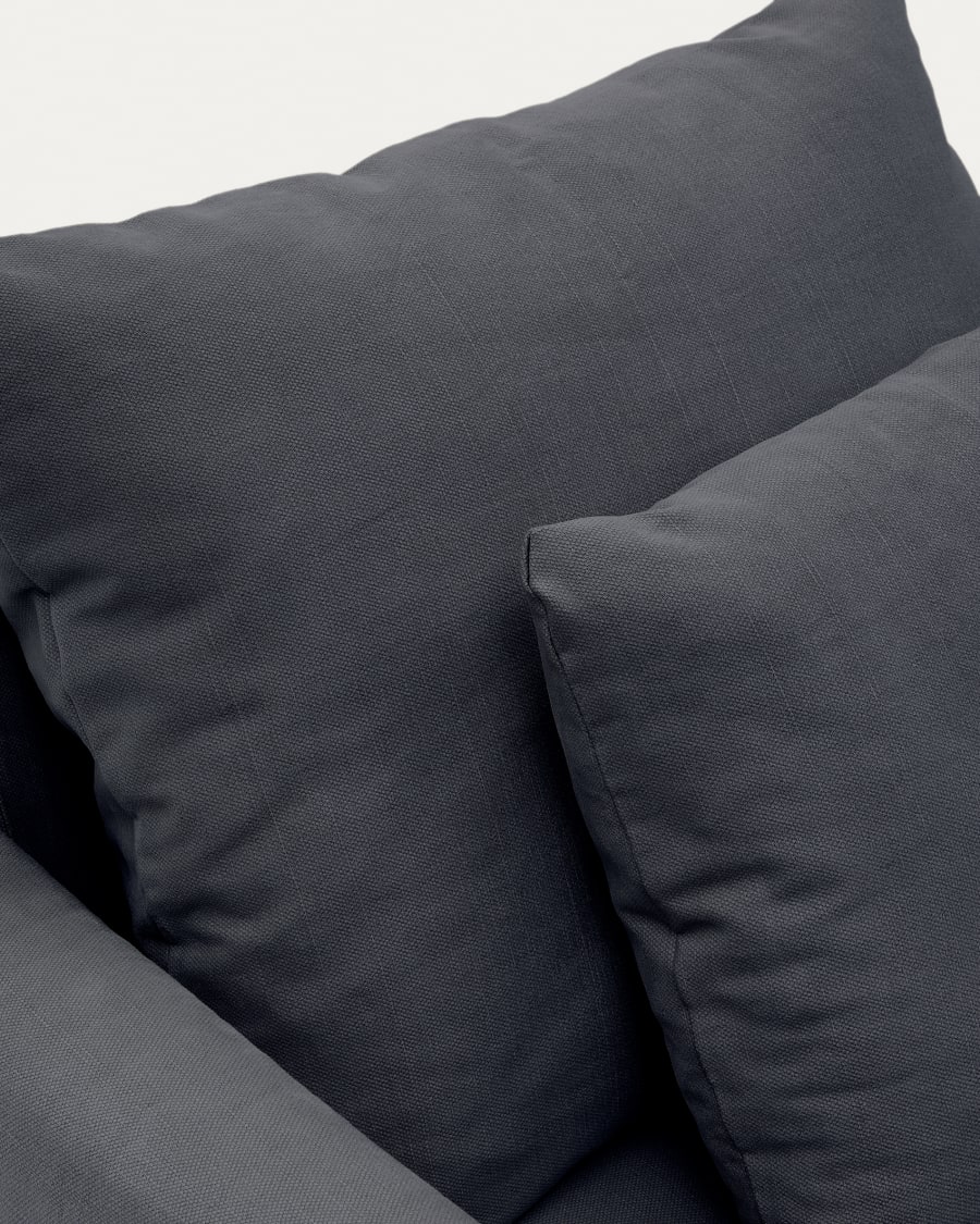 Nora armchair cover in anthracite grey linen and cotton 92 cm