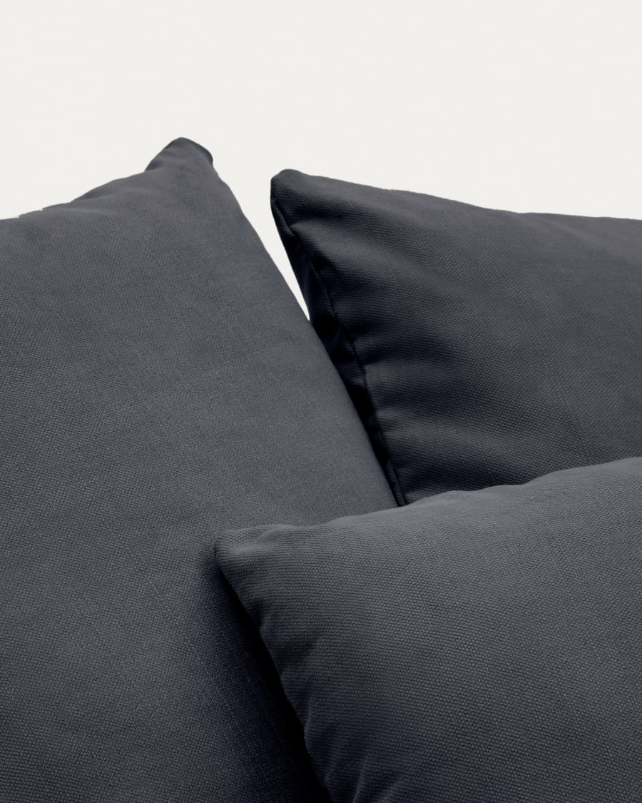 Nora armchair cover in anthracite grey linen and cotton 140 cm