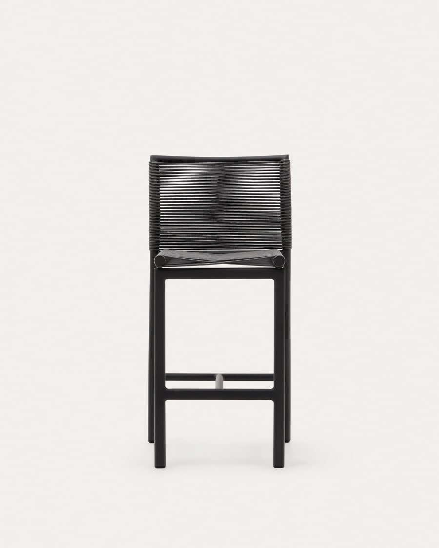 Culip outdoor stool made of rope cord and grey aluminum 65 cm