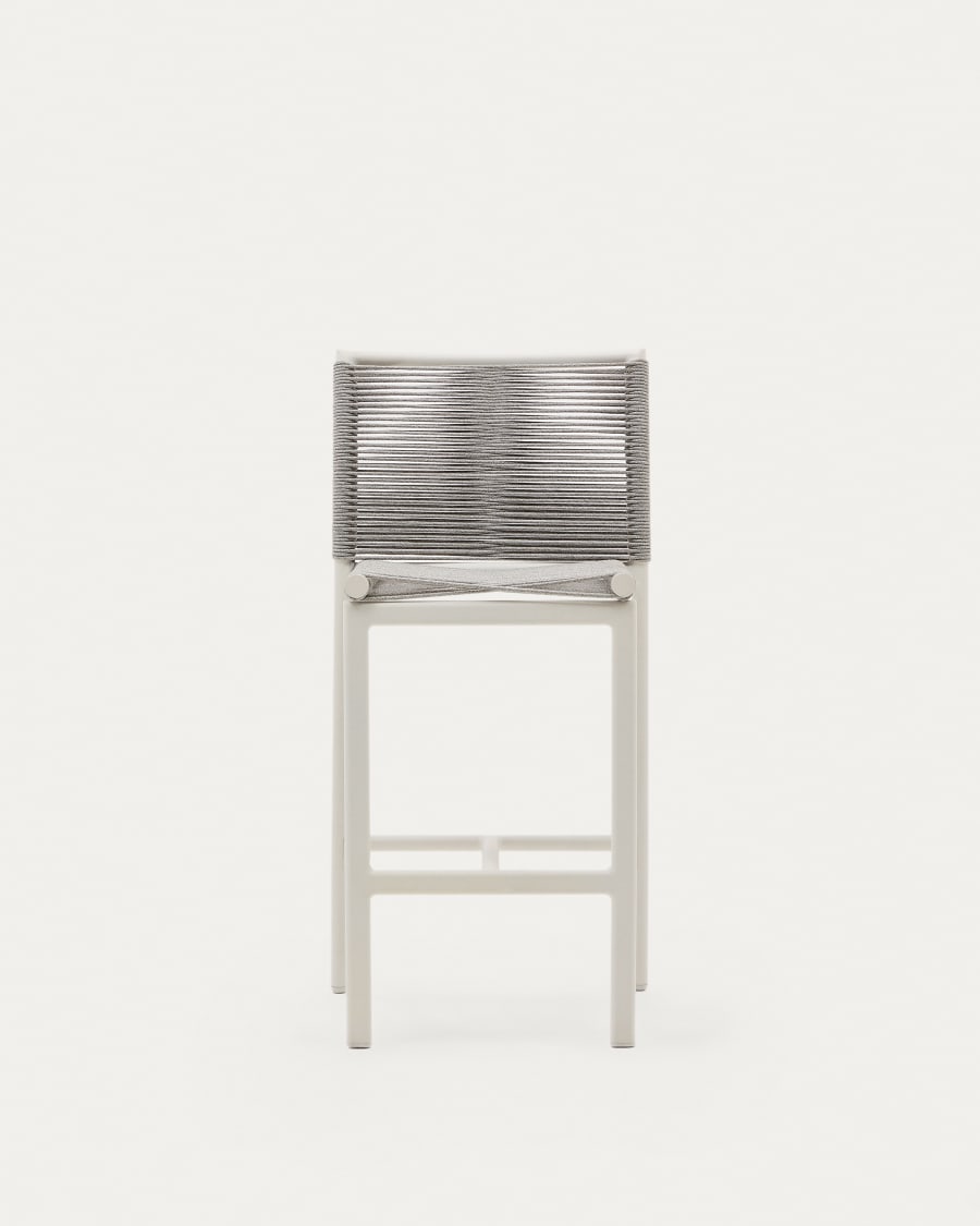 Culip outdoor stool made of rope cord and white aluminium, 65 cm