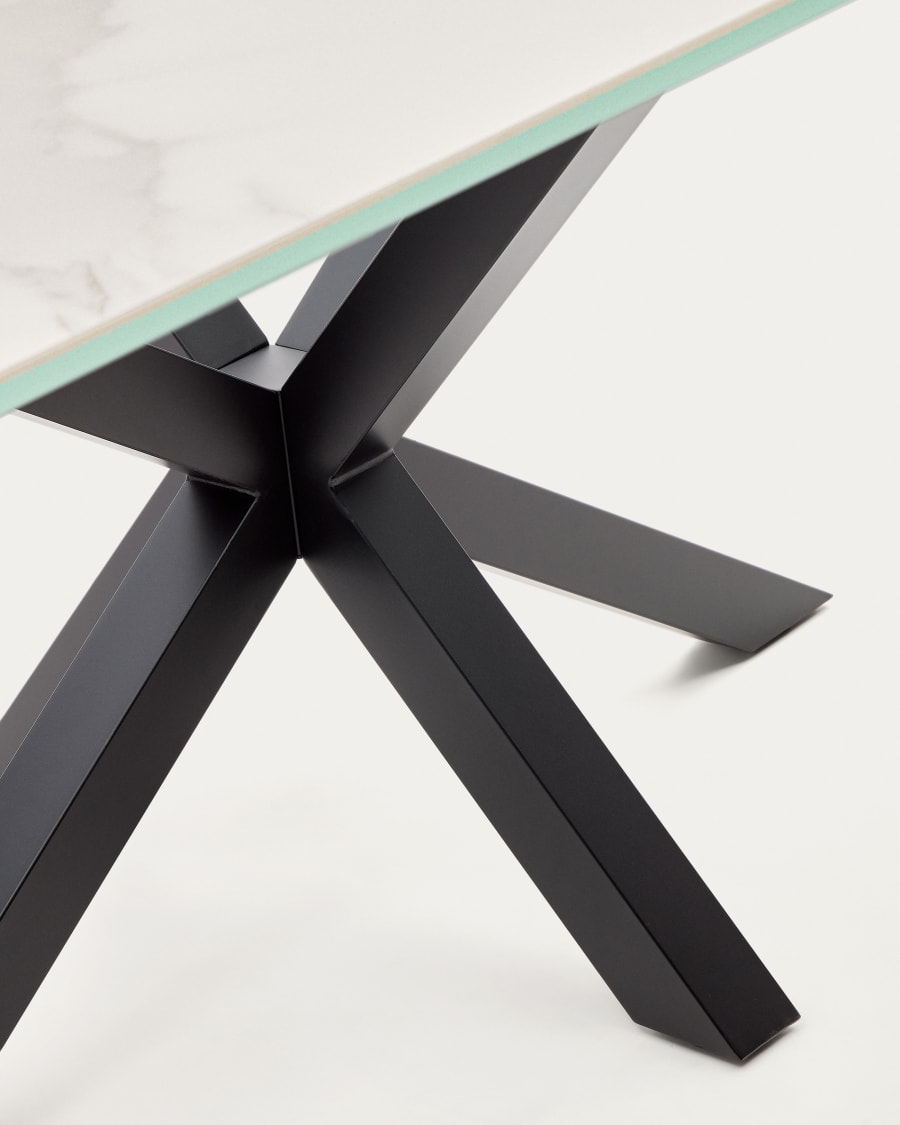 Argo table 160x90 black, porcelain Kalos Blanco