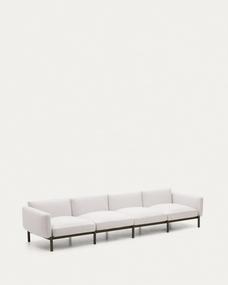 Sorells 4-seater modular outdoor sofa in aluminium with green finish 370 cm