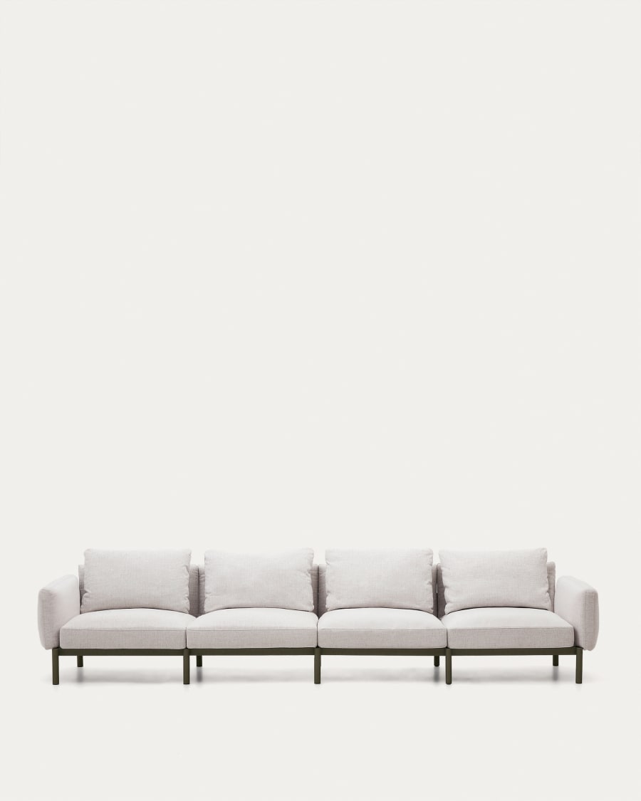Sorells 4-seater modular outdoor sofa in aluminium with green finish 370 cm