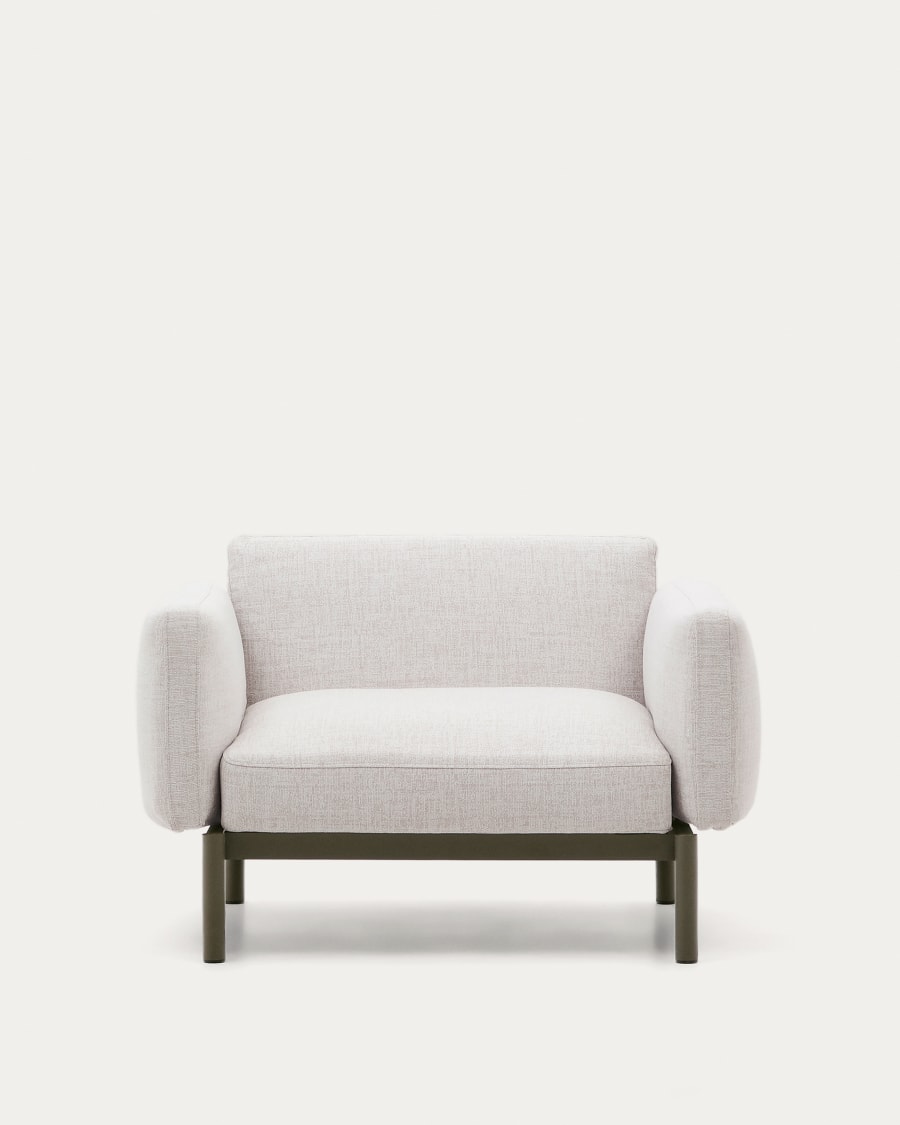 Sorells outdoor modular armchair in aluminium with green finish