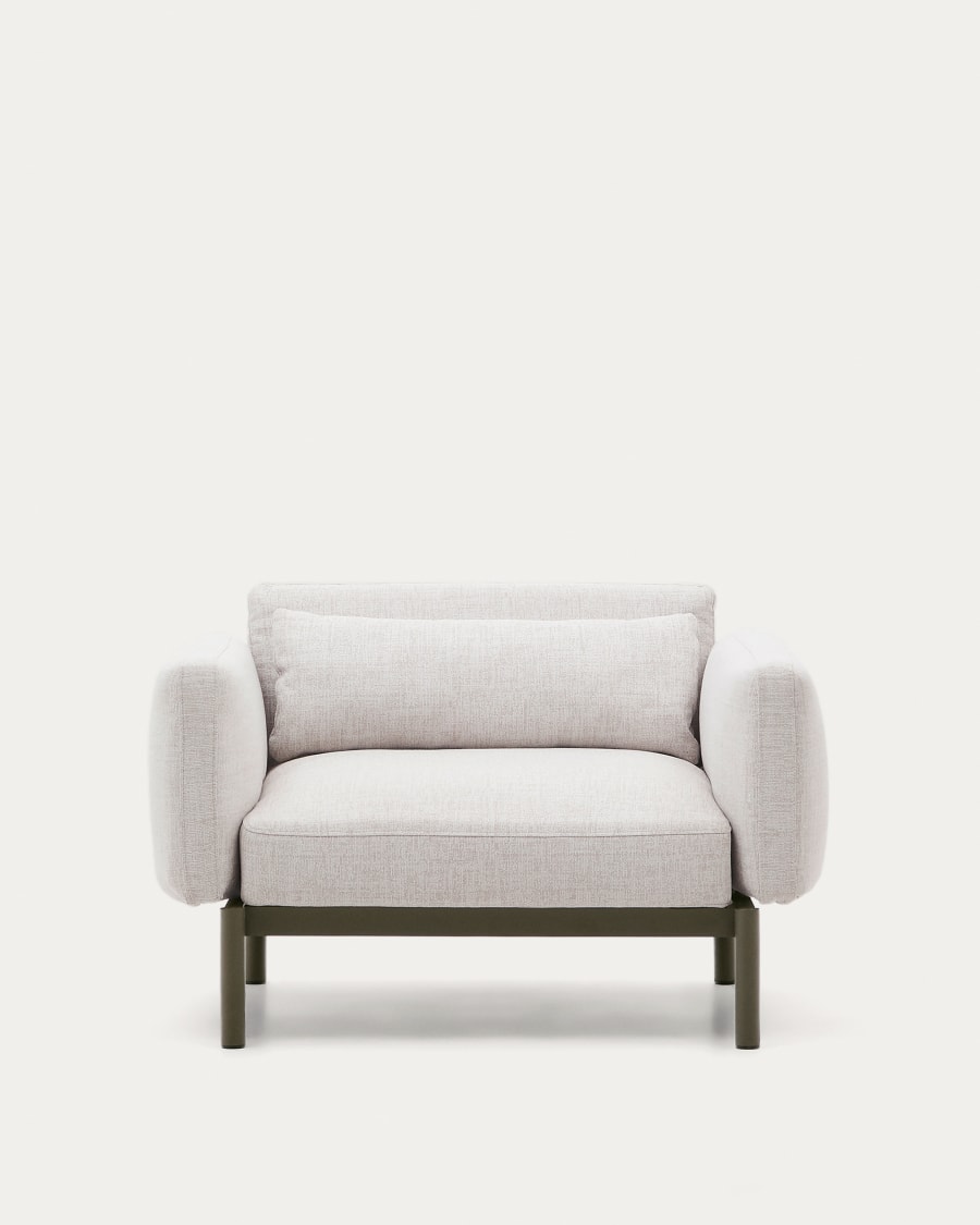 Sorells outdoor modular armchair in aluminium with green finish
