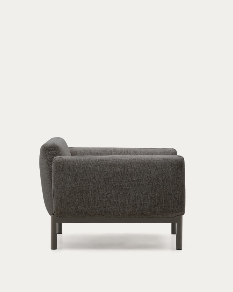 Sorells modular outdoor armchair in aluminium with a grey finish