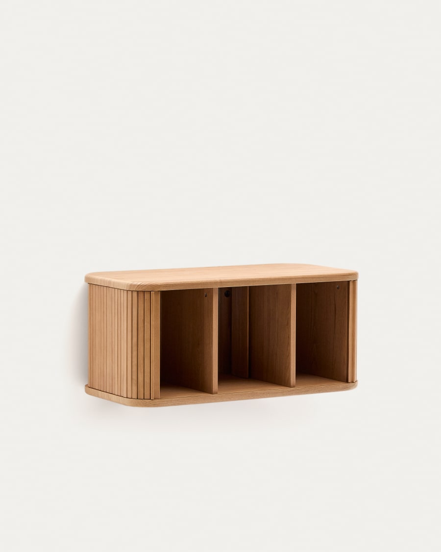 Mailen bathroom cupboard in ash veneer in a natural finish, 90 x 45 cm
